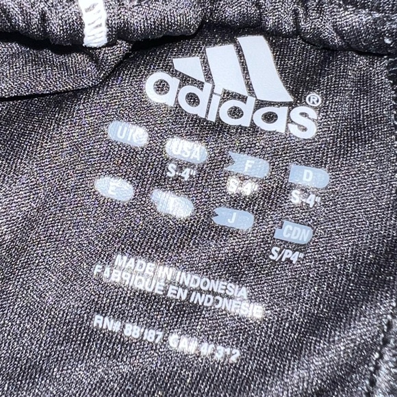 Adidas Athletic Running/Soccer Black and White Stripe Shorts Size Small 4 inch - Picture 6 of 8